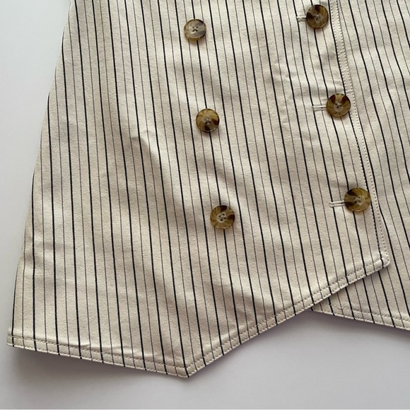 Derek Lam Crosby Striped Double-Breasted Mini Skirt Buttons Size 2 - Picture 6 of 10